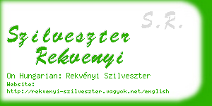 szilveszter rekvenyi business card